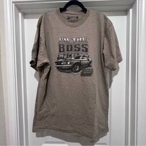 Newport Tan Short Sleeve Tee with Vintage Car Graphic